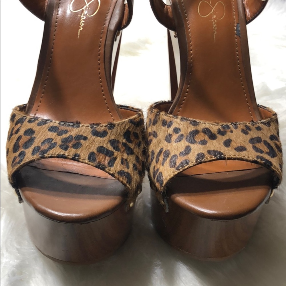 Jessica Simpson Cheetah Print Platform Sandals.
